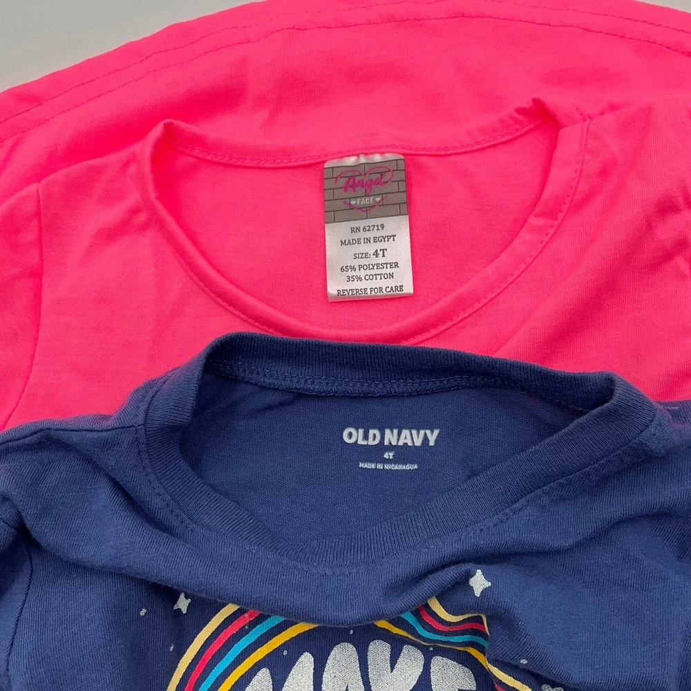 Old Navy Angel Face Graphic Tee Lot 4T Magical Rainbow Kidcore Fairycore